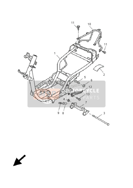 Yamaha CS50RS BWS NEXT GENERATION 2005 Frame voor een 2005 Yamaha CS50RS BWS NEXT GENERATION